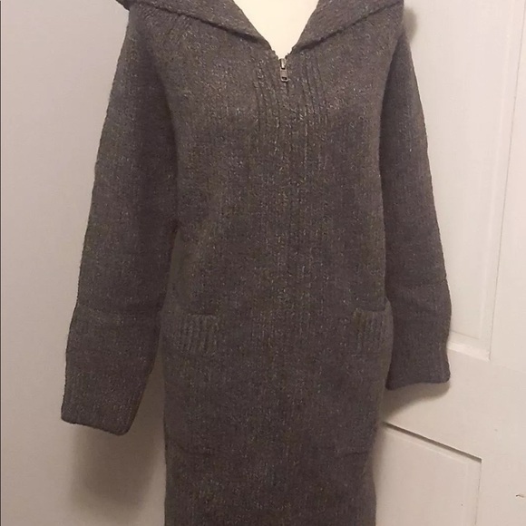 ZARA NEW GRAY KNIT LONG SWEATER HOODED SMALL MED🎀 - Picture 3 of 8